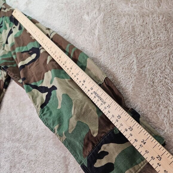 US Military Army Woodland Camouflage Combat Jacket Field Patch Mens Sz L Jungle - Picture 7 of 16